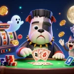 Menggali slot jackpot di Heroslot88 dengan karakter kartun unik dan elemen kasino menarik.