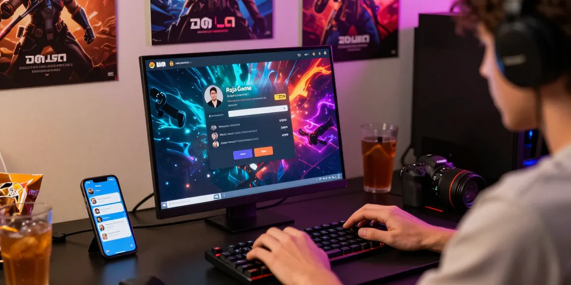 Raja Game login on a vibrant gaming interface with user profile displayed