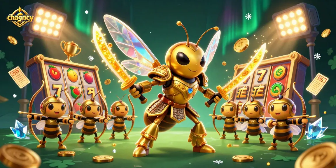 Engage with chagency's thrilling animated slots featuring golden hornet warriors and jackpot elements in 3D.