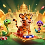 Experience the thrill of demomahjongslot with a vibrant 3D illustration of a casino scene