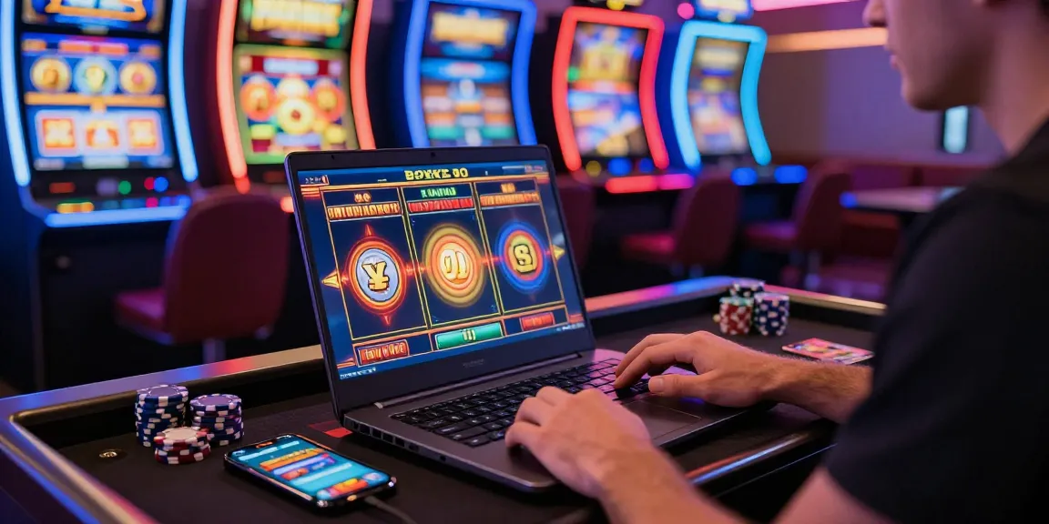 Player enjoying bonus buy slots at a modern casino setup with vibrant graphics and engaging atmosphere.
