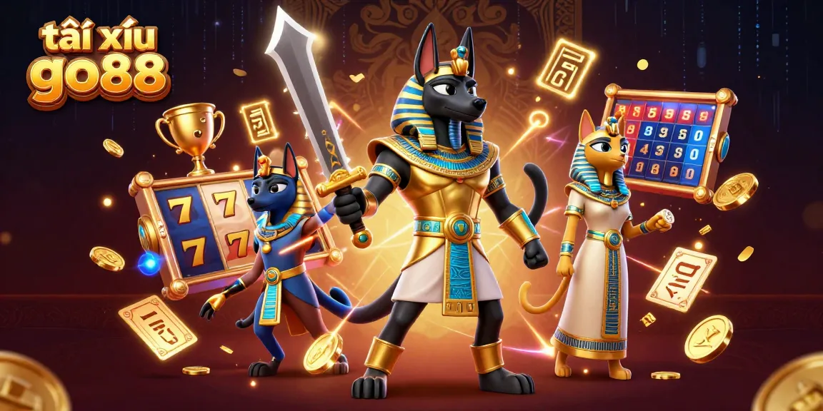 Engage with tài xỉu go88 through an exciting ancient Egyptian-themed casino scene.