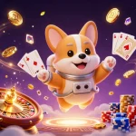 SURYA88 brings luck in a vibrant casino scene with floating poker chips and a cosmic theme.