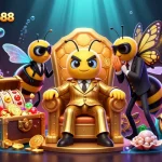 Experience excitement at menangclub88 with vibrant 3D casino scene featuring gameplay elements.