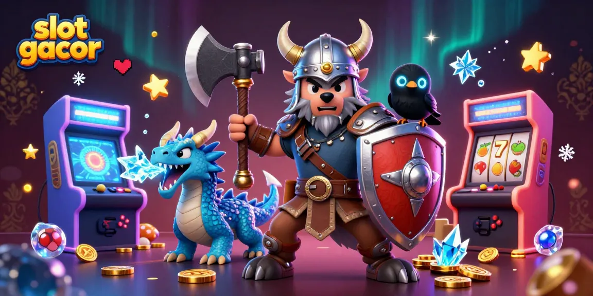 Experience the excitement of slot gacor with a Viking wolf, fierce dragon, and arcade elements!
