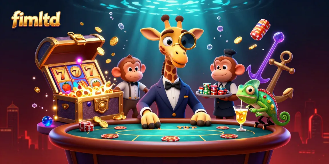 Discover top-rated credit card casinos with fimltd in a vibrant 3D illustration of gaming action.