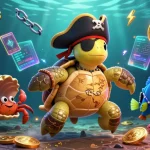 Engage with SURYA88's lively underwater casino scene featuring animated treasure and crypto elements.