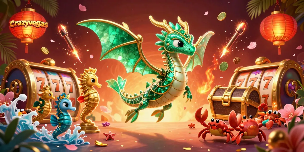 Experience fast payouts and high wins at crazyvegas' vibrant casino illustration featuring lucky symbols.