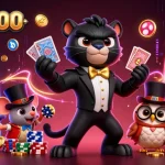 Menggandakan kesuksesan api5000 dengan karakter 3D kasino berwarna cerah dan simbol keberuntungan.